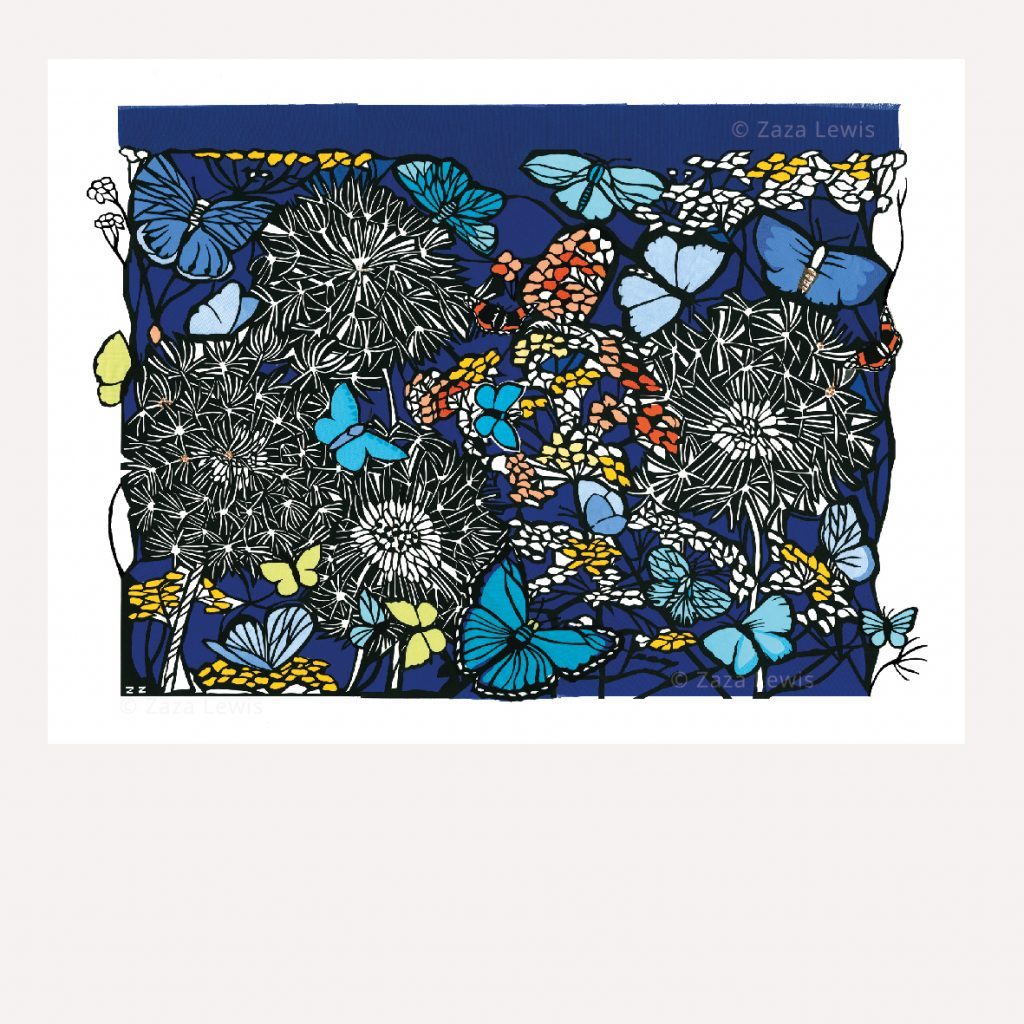 Dandelions and butterflies_unframed