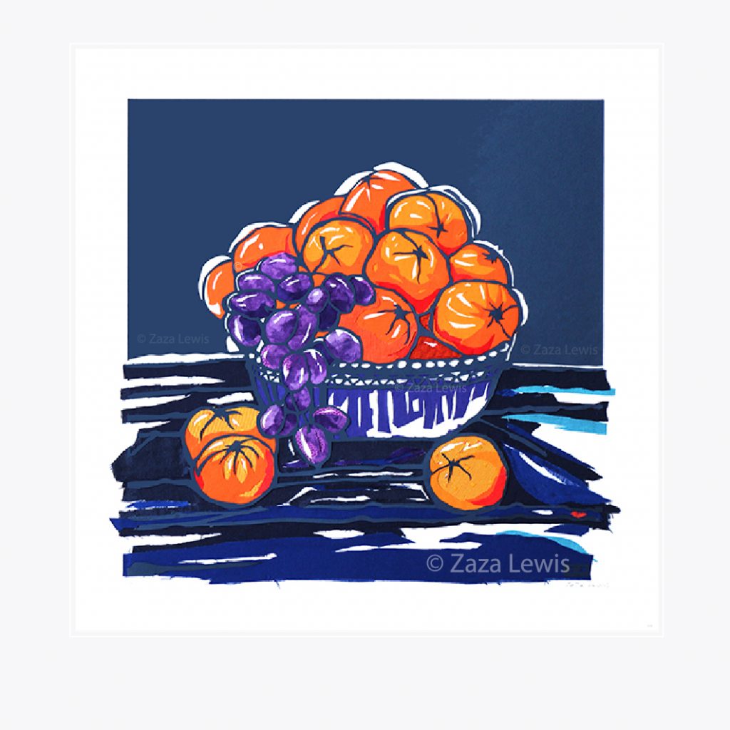 Clementines_grapes bowl_unframed